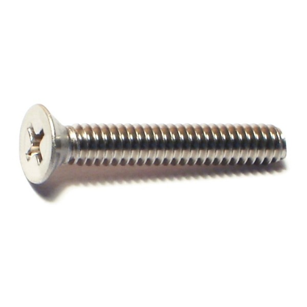 Midwest Fastener #10-24 x 1-1/4 in Phillips Flat Machine Screw, Plain Stainless Steel, 100 PK 07185